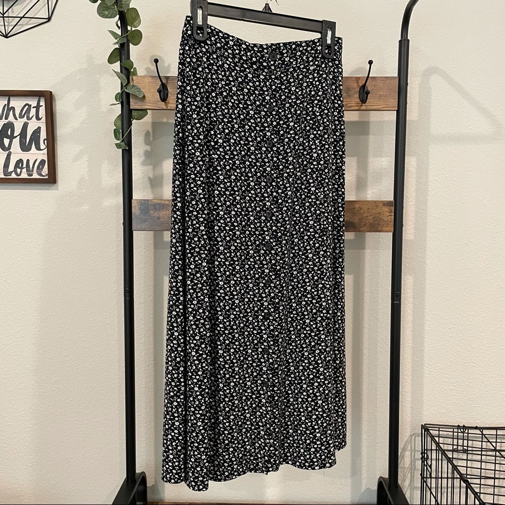 Brandy Melville Floral Button Maxi Skirt
